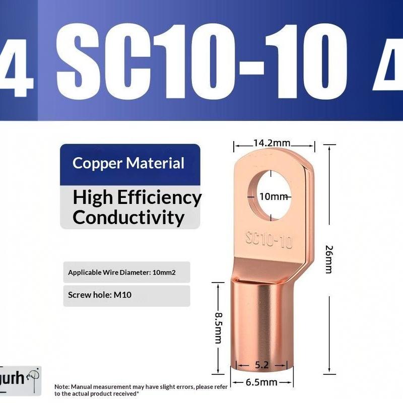 Cd Copper Lug Ring Wire Connectors Bare Cable Electric Crimp Terminal Sc4-6 Sc6-6 Sc6-8 Sc10-6 Sc16-6 Sc16-8 Sc25-8