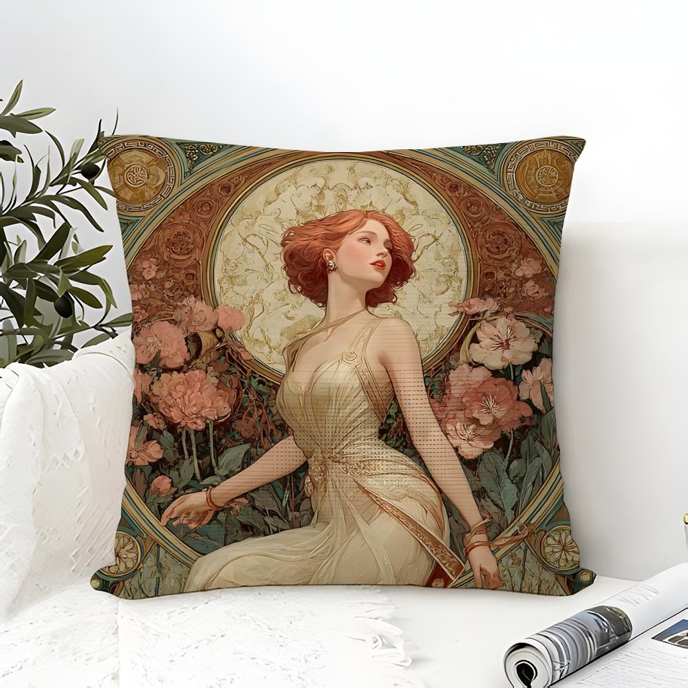Art A-Alphonse M-Mucha Master Pillow Case linen pillow case sofa home decor cushion cover cushion cove