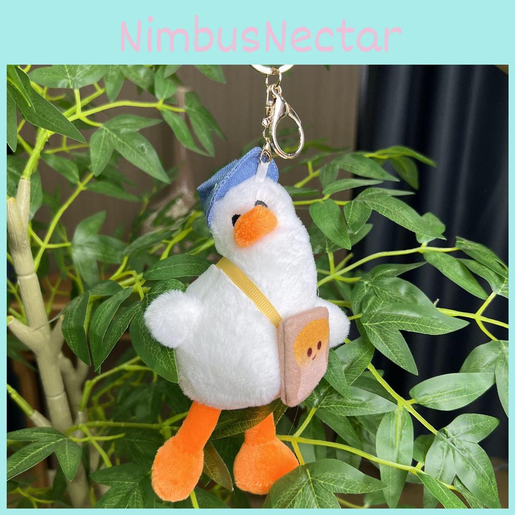 Adorable Cute Tilting Duck Plush Toy Soft Stuffed Animal Doll Keychain Accessory
