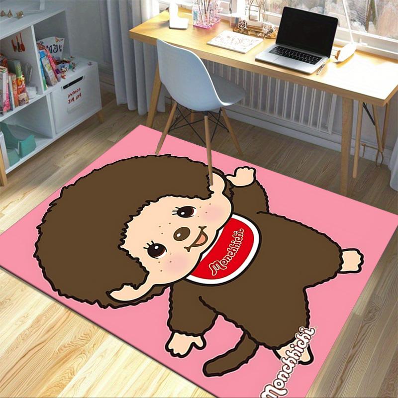 Cute Monchhichi Monkey Carpet For Playroom Bedroom Living Room Sofa Home Decor Kids Game Area Rug Nonslip Floor Mat