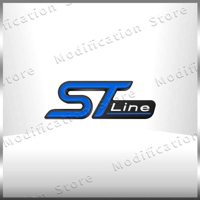 3D Metal Car Styling ST Line Logo Front Grill Badge Sticker For Ford Focus Fiesta Ecosport Mondeo Kuga Rear Trunk Side Fender