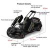 1:24 Tourbillon Bolide Alloy Sportscar Model Diecast Toy Door Opened Sound Light Pull Back Miniature Vehice Fashion Collectibles