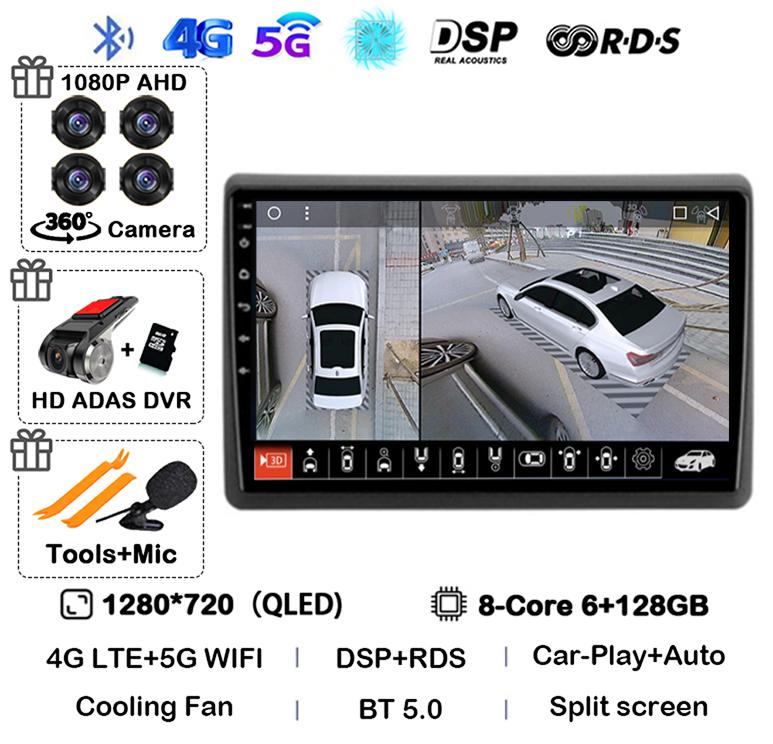 Android 14 Carplay Auto Car Radio Multimedia Player For Renault Master Nissan NV400 Opel Movano 2010-2021 Stereo GPS Wifi+4G DSP