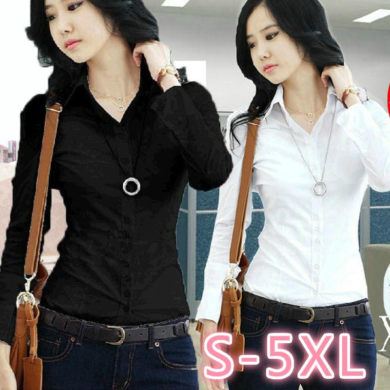 

Polo Clothing Fashion Formal White Thin Straight Long Sleeve Shirt Women s Shirt