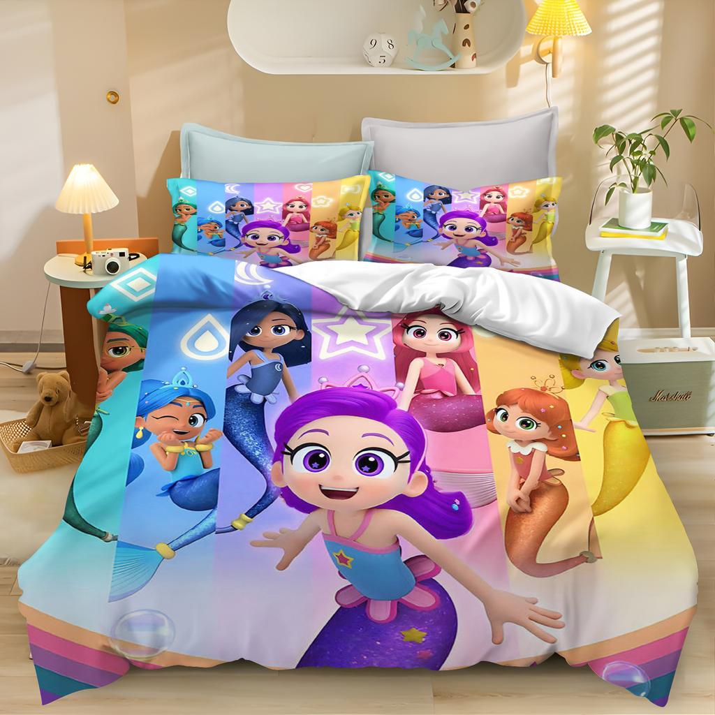 My Classmate Is A Mermaid 3-Piece Duvet Cover Set Printed Home Co-Branded Mattress Bedding Set - Queen Size