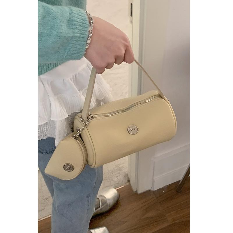 

Однотонная простая сумочка маленькая сумка женская весна и лето новая сумка-цилиндр универсальная на плечо сумка-мессенджер сумка-подушка