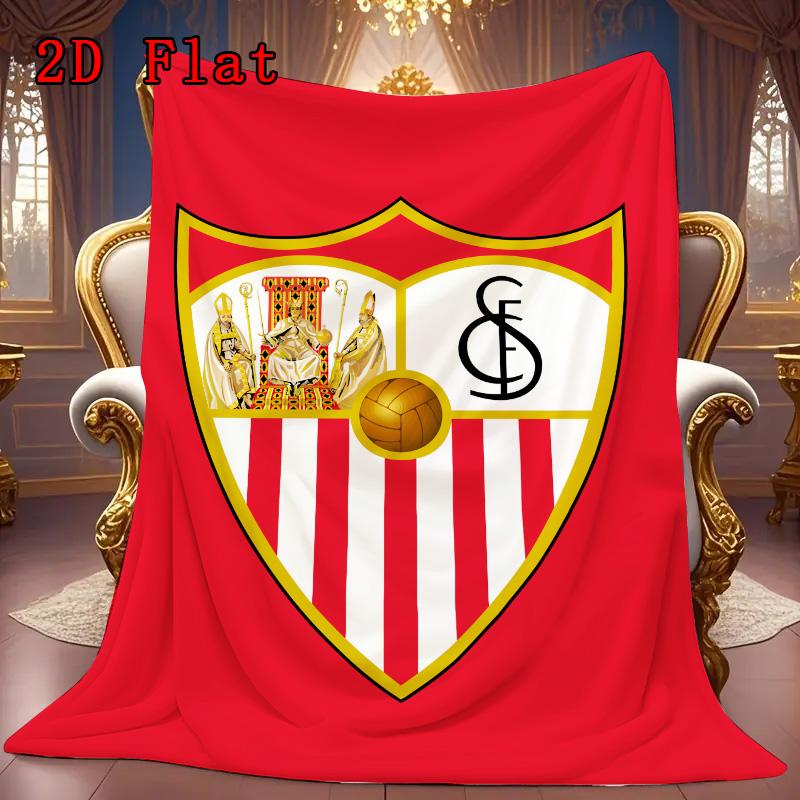 Sevilla FC Pattern Flannel Blanket High Quality All Seasons Warmth and Comfort Perfect for Christmas Gifts.