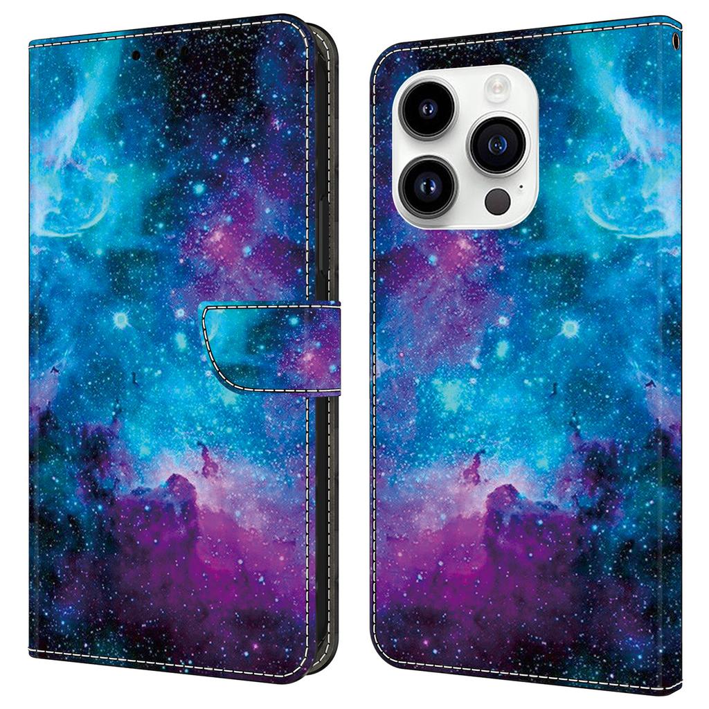 For iPhone 14 Pro Case Pattern PU Leather Flip Phone Cover Wallet