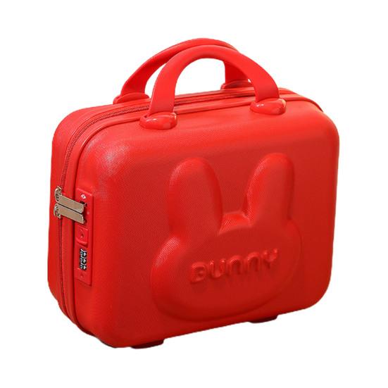 Cosmetic Suitcase Cute Bunny Pattern Portable Handle Combination Lock Zipper Large Capacity Travel Toiletry Makeup Code Case Travelling