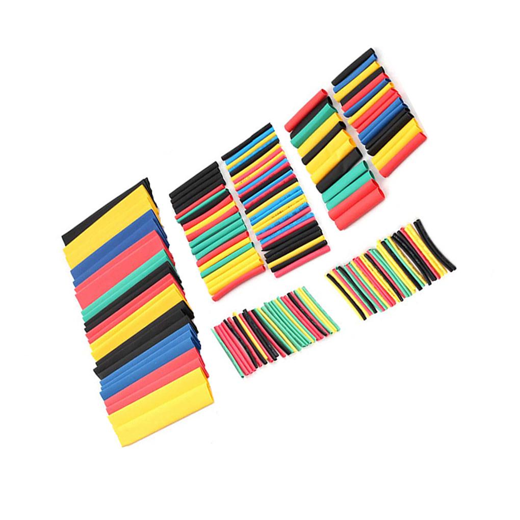 164 Pieces Heat Shrink Tube Polyolefin Crafts Insulation Cable Sleeve Shrinkable Electrical Connection Wire Wrapping Kit