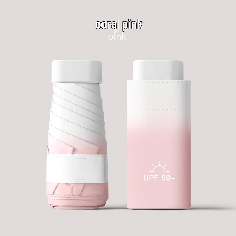 Compact Six-Fold Sun & Rain Umbrella with UV Protection for Women