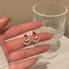 Enamel Santa Claus Min Stud Earrings Female Fashion Sweet Red White Color Geometry Ear Wedding Jewelry Romantic Gift
