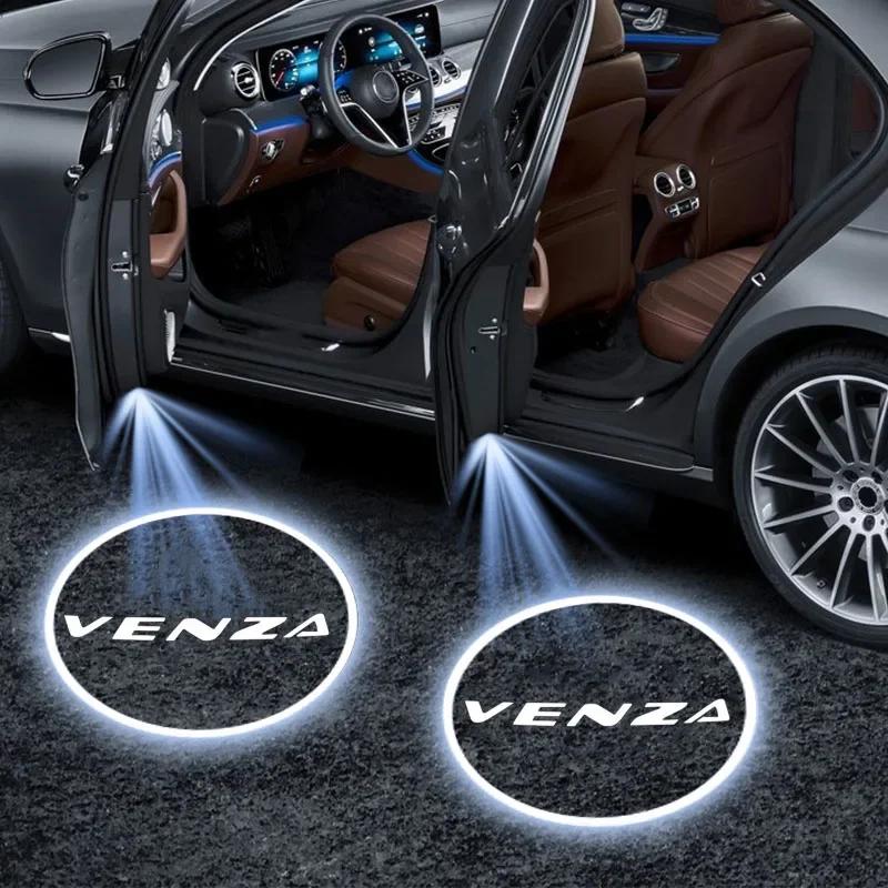 2Pcs LED Car Door Welcome Courtesy Projector Ghost Shadow Lights for Toyota VENZA Logo 2009-2013 Welcome Lamp Decor Accessories