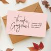 50 Sheets/pack, Pink, Thank You Card, In English, Thank You, Gift Box Decoration, Greeting Cards and Postcards