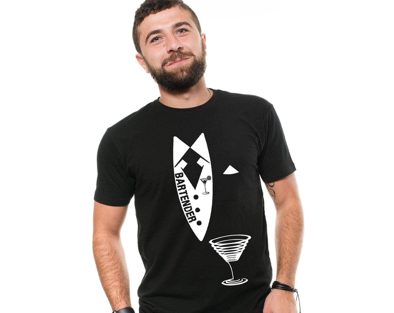 Mens Bartender T-Shirt Bartender Texudo Shirt Bartender Funny Shirts Bartender Birthday Shirt Funny Gifts For Men XL
