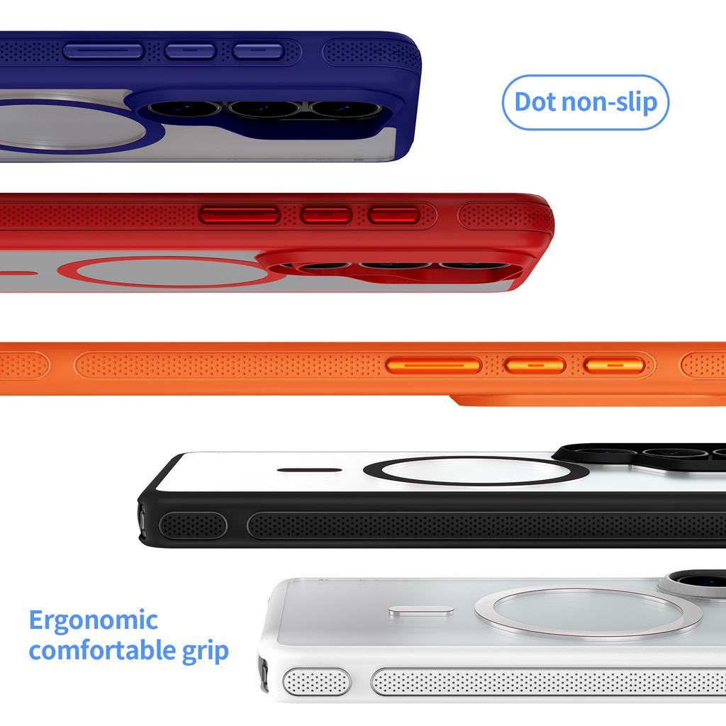 case for Samsung S26 plus ultra Matte skin texture semi transparent Magnetic protective cover Wireless Charging Anti-Fingerprint