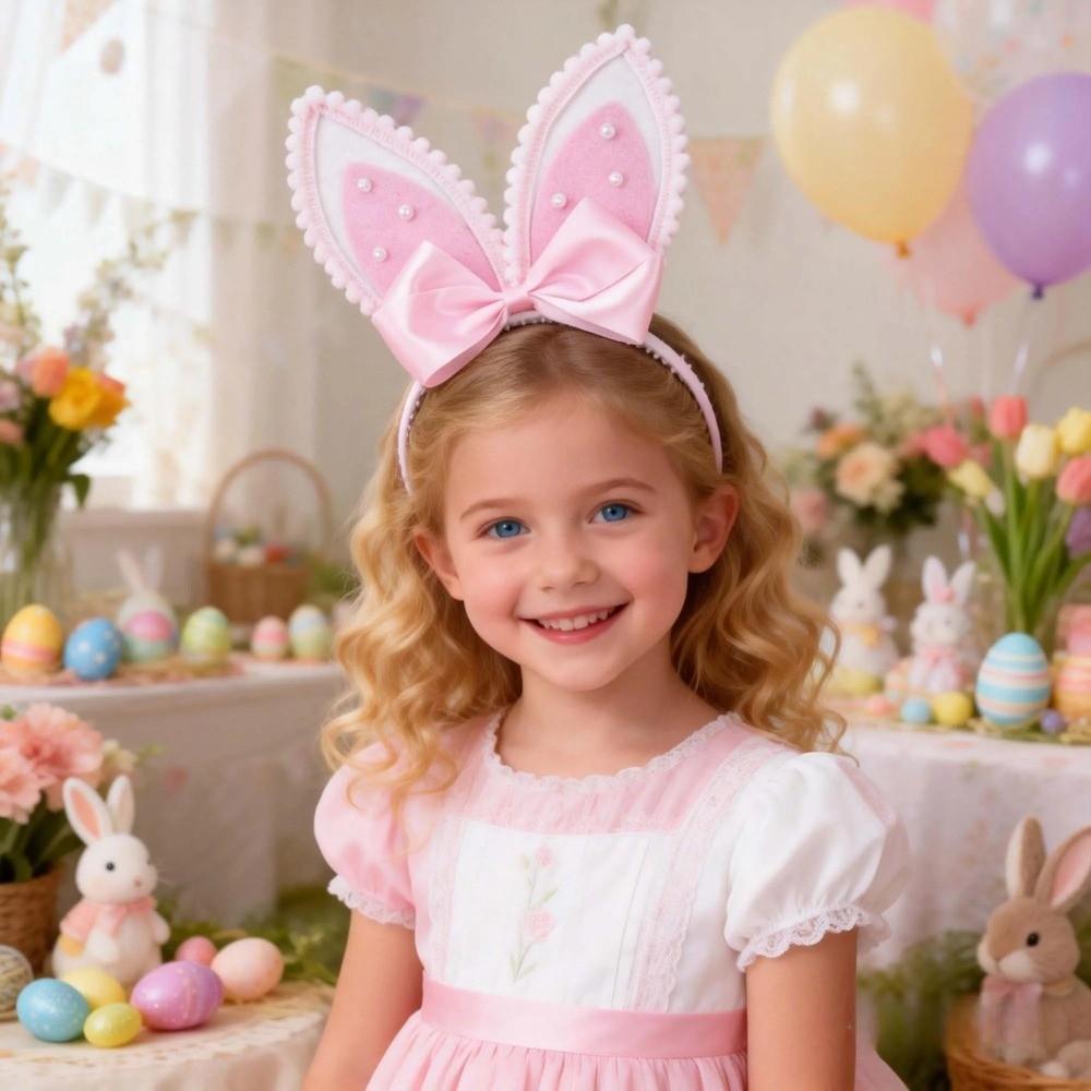 Non-slip Bunny Ear Headband Plush Rabbit Ear Hair Hoop Bunny Head Wear Photo Props