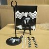 High Quality Black Suit Neighbor Symbiote Spider Man Black Venom Battle Suit Joint Movable Figurine Messtoy Model Gift
