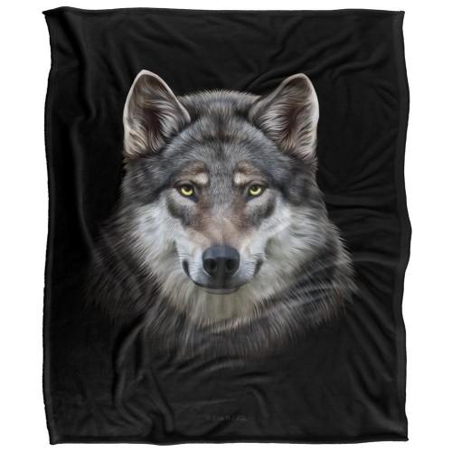 JQ Licensing En Silky Wolf Head Supersoft Blanket