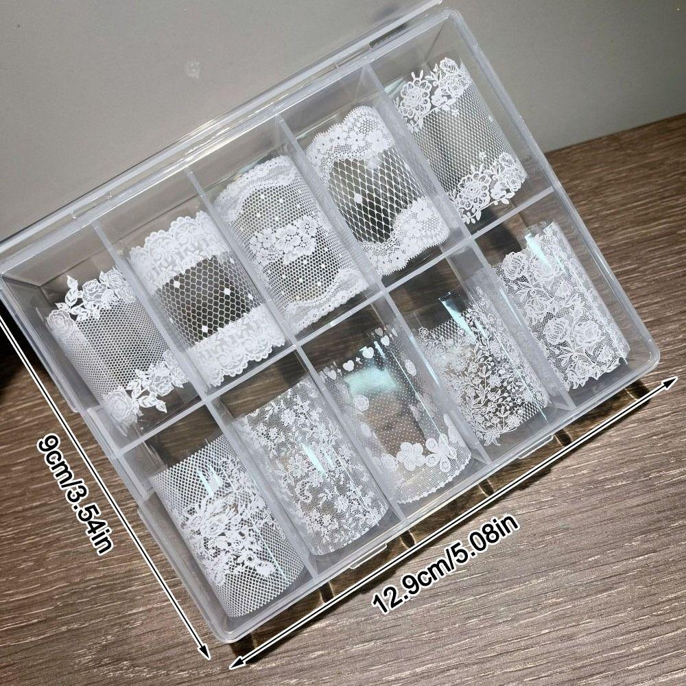 Lace Design Nail Foils Black White Nail Decals Fashion Manicure Decals  Nail Decoration