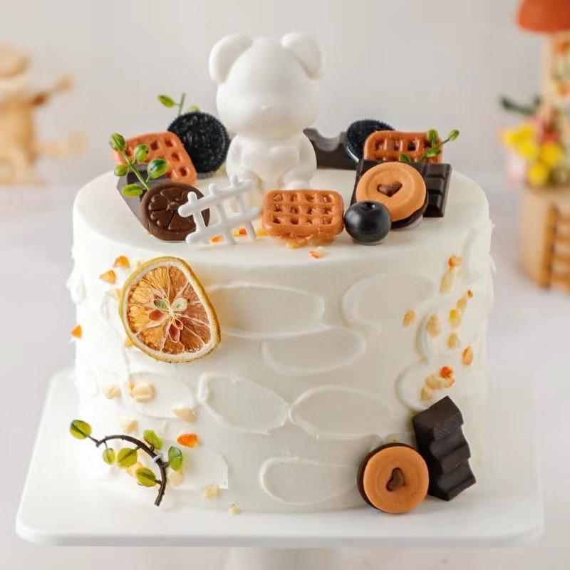 Cute Fruit Simulation Cake Model Ornaments Shop Showcase Cake Sample Display Birthday Wedding Cake Mold Decoration Shooting Prop