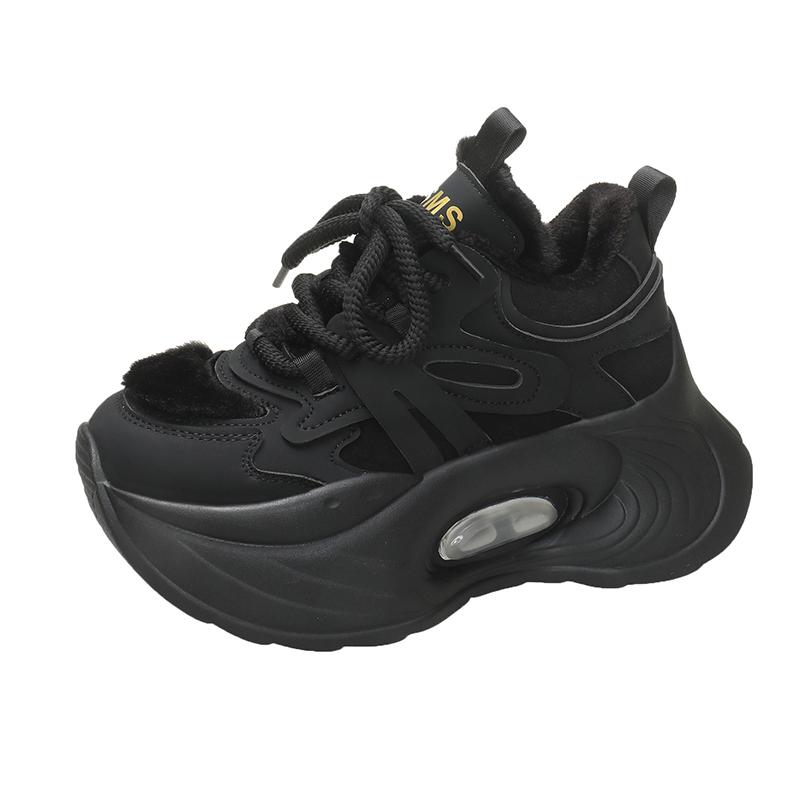 Fashion Women High Platform Sneakers 7.5CM Wedge Heels Walking Shoes Woman New Autumn Winter Warm Vulcanize Shoes Female Chunky Sneakers