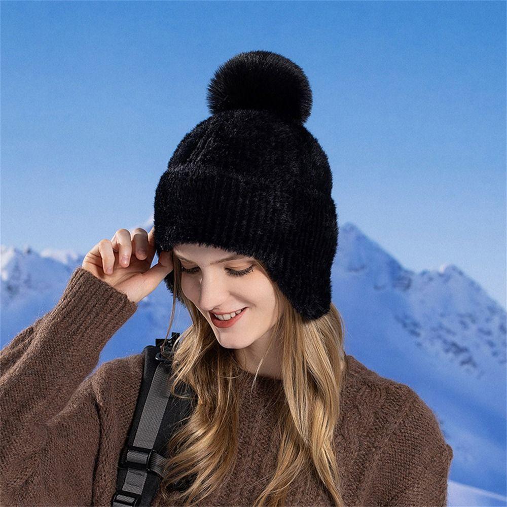 Soft Plush Hat Fluffy Beanies Caps Versatile Lei Feng Hat  for Women Girls