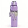 1PC Faint band crowd sketch print 750ml colorful plastic sports water bottle leakproof pop up lid with straw for outdoor work home use
