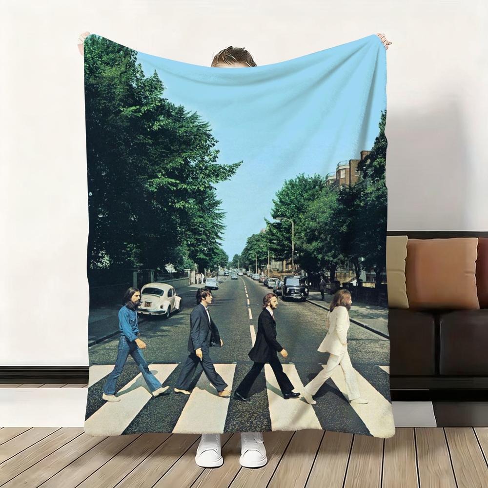1pc Band The B-Beatles Cool Throw Flannel Fluffy Soft Blanket Warm Skin-Friendly Throw for Sofa Bed Office Nap Winter