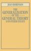Knyga The Generalisation of the General Theory and Other Essays