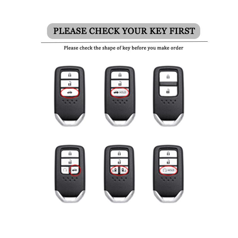 Zinc Alloy Leather Car Key Case Cover Shell Fob Holder For Honda Civic 10Th City Accord 9Th Crv Odyssey Vezel Auto Accessories