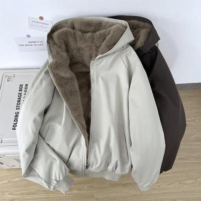 Men's Reversible Fur Parka 2026: Winter Cotton Jacket, Lazy Style, Thickened Outerwear.