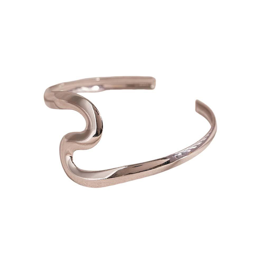 Geometry Wave Line Women Cuff Bangle Zinc Zinc Alloy Bohemian Bracelet Ins Fashion Metal Arm Cuff  Women
