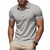 New Versatile Pure Cotton Sports Fitness Men'S Twill Polo Shirt, Business Casual Men'S Solid Color Short Sleeved T-Shirt