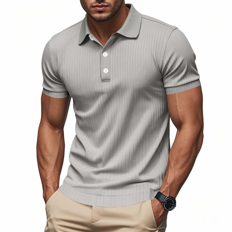 New Versatile Pure Cotton Sports Fitness Men'S Twill Polo Shirt, Business Casual Men'S Solid Color Short Sleeved T-Shirt