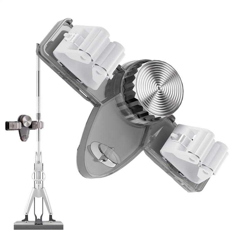 Suction Cup Mop Clamp Wall-Mounted Hanging Bathroom Broom 2 Hanger Hook Non Punching Self-adhesive Mop Gripper