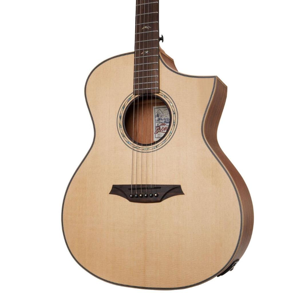 Bromo BAT4CE Electric Acoustic Guitar Solid Top Gig Bag Included Acoustic Guitar Bromo