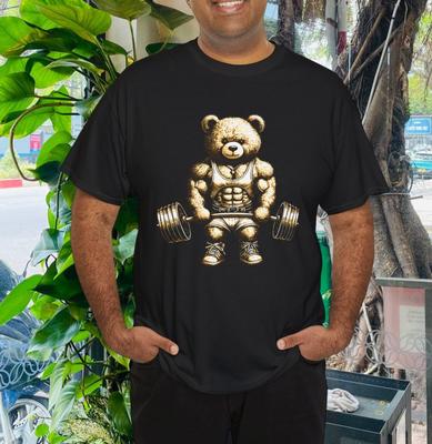 Lustiger Teddybär Gewichteheben Fitnessstudio Workout Tier Shirts T-Shirt