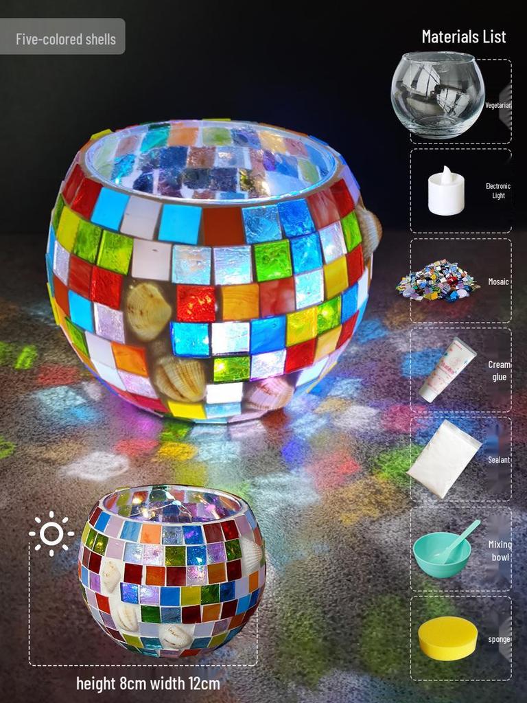 Handgefertigter Mosaikglas-Kerzenhalter - Kreatives DIY-Geschenk für den Lehrertag
