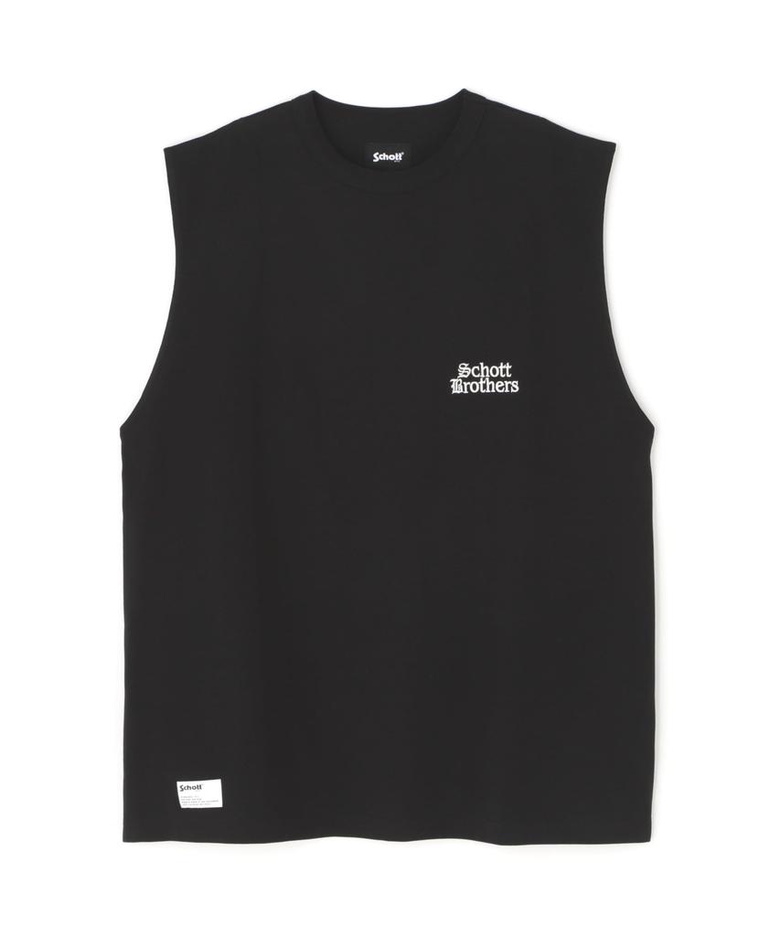 Schott B.S. Sleeveless T-Shirt, Black Sheep, Men's, Size M, Size 030, White, 782-5137001