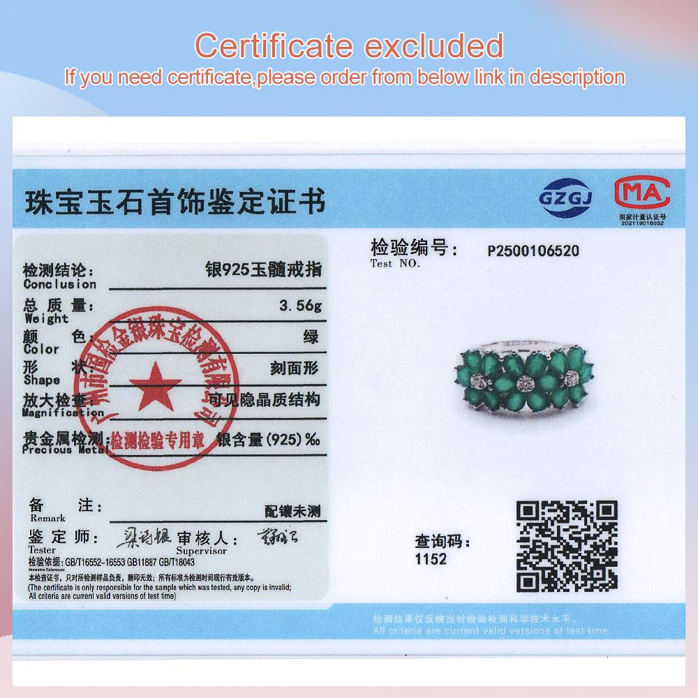 Blumendesign S925 Silber Naturgrüner Achatring für Damen zart und luxuriös geeignet für Geschenke und Verabredungen