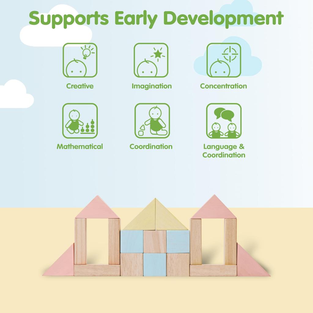 PlanToys Einheitenbausteine 40 Pastell 5507