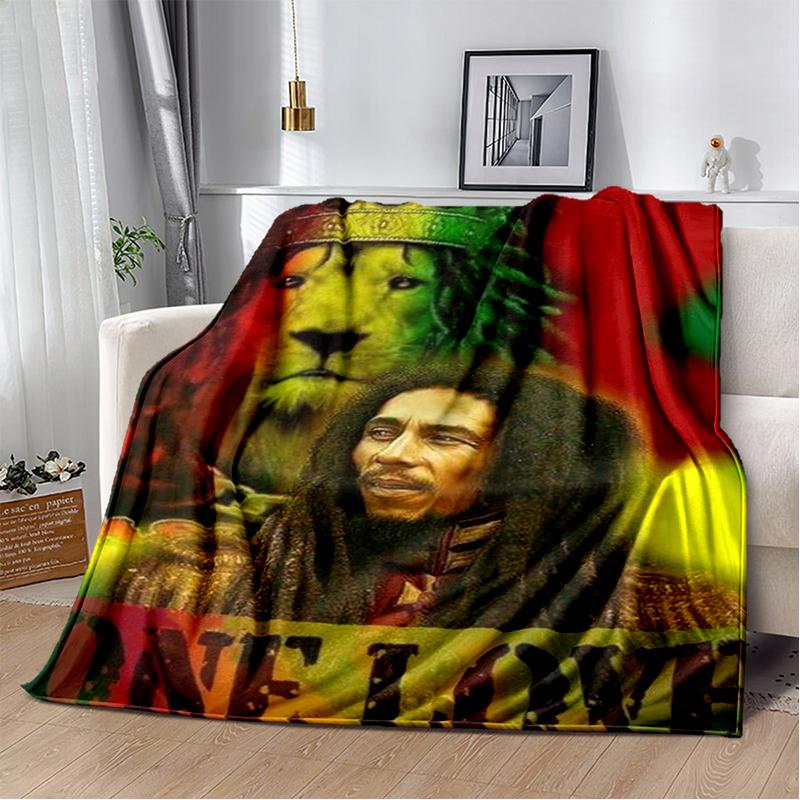 Bob Marley Music Throws Blanket for Kid Couch Sofa Travel Home Hiking Picnic Bed Beding Super Soft Flannel Blanket Birthday Gift