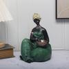 1pc Vintage African Tribal Woman Figurine - Exotic Artistic Resin Craft Statue for Home Decor - Unique Artistry Gift