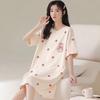 Summer Women's  Loose Short-Sleeve Cartoon Nightdress Cute Lightweight Student Style Sleepwear Home Wear Pajamas