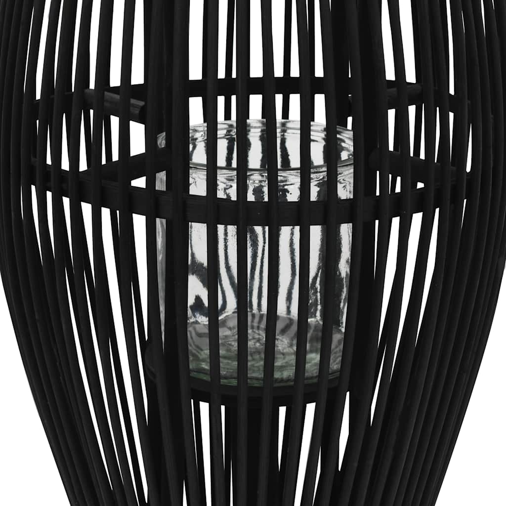 Vidaxl Wiszący Lampion Na Świece, Bambusowy, Czarny, 95 Cm
