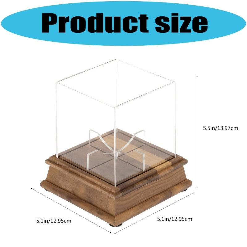 Modern Signature Baseball Showcase Box With Clear Acrylic Construction And Wooden Base Presentation Case