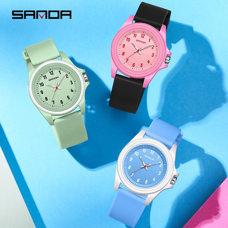 Sanda Unisex Waterproof Quartz Watch for Students - Simple, Versatile Design for School and Exams