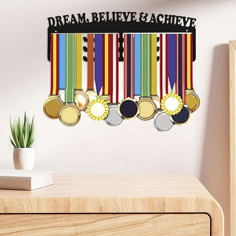 Medal Display Rack Metal Medal Hanger Holder Organizer Wall Mounted Large Capacity Award Holder For Race Soccer Sports Karate