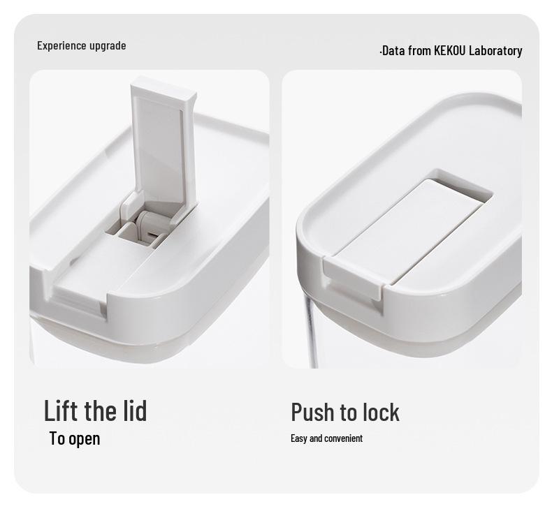 Lebensmittelechter Schnappverschluss-Behälter für Getreide und Trockenwaren - Wasserdichte und feuchtigkeitsdichte Küchenaufbewahrungsbox